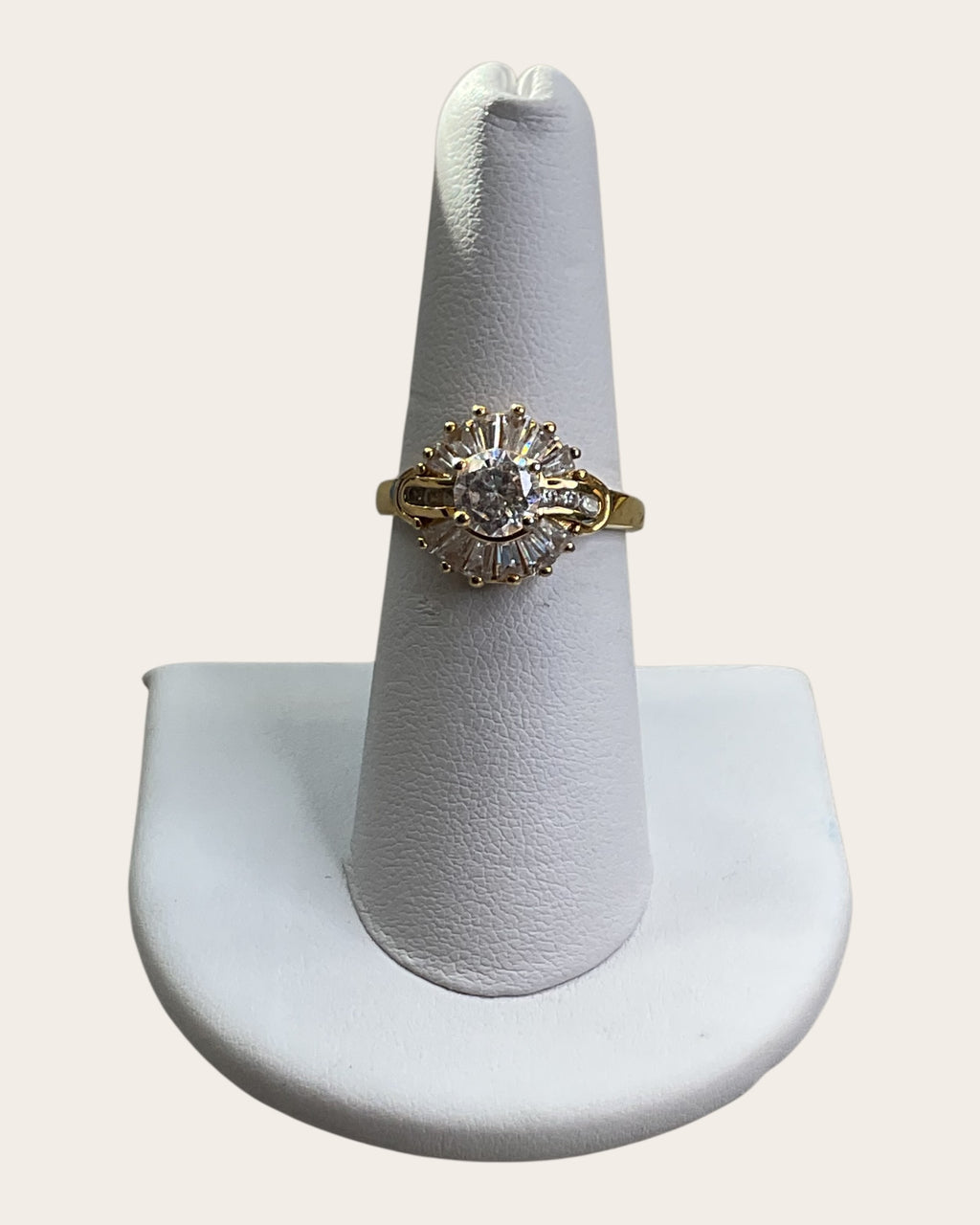Gold over Sterling Silver Cluster Ring - Estate Sale (Great Condition)