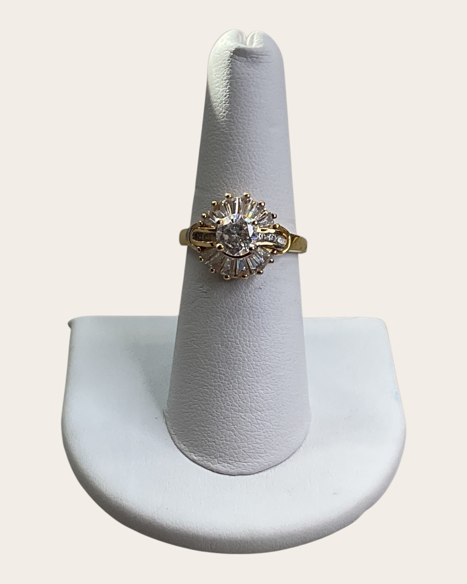 Gold over Sterling Silver Cluster Ring - Estate Sale (Great Condition)