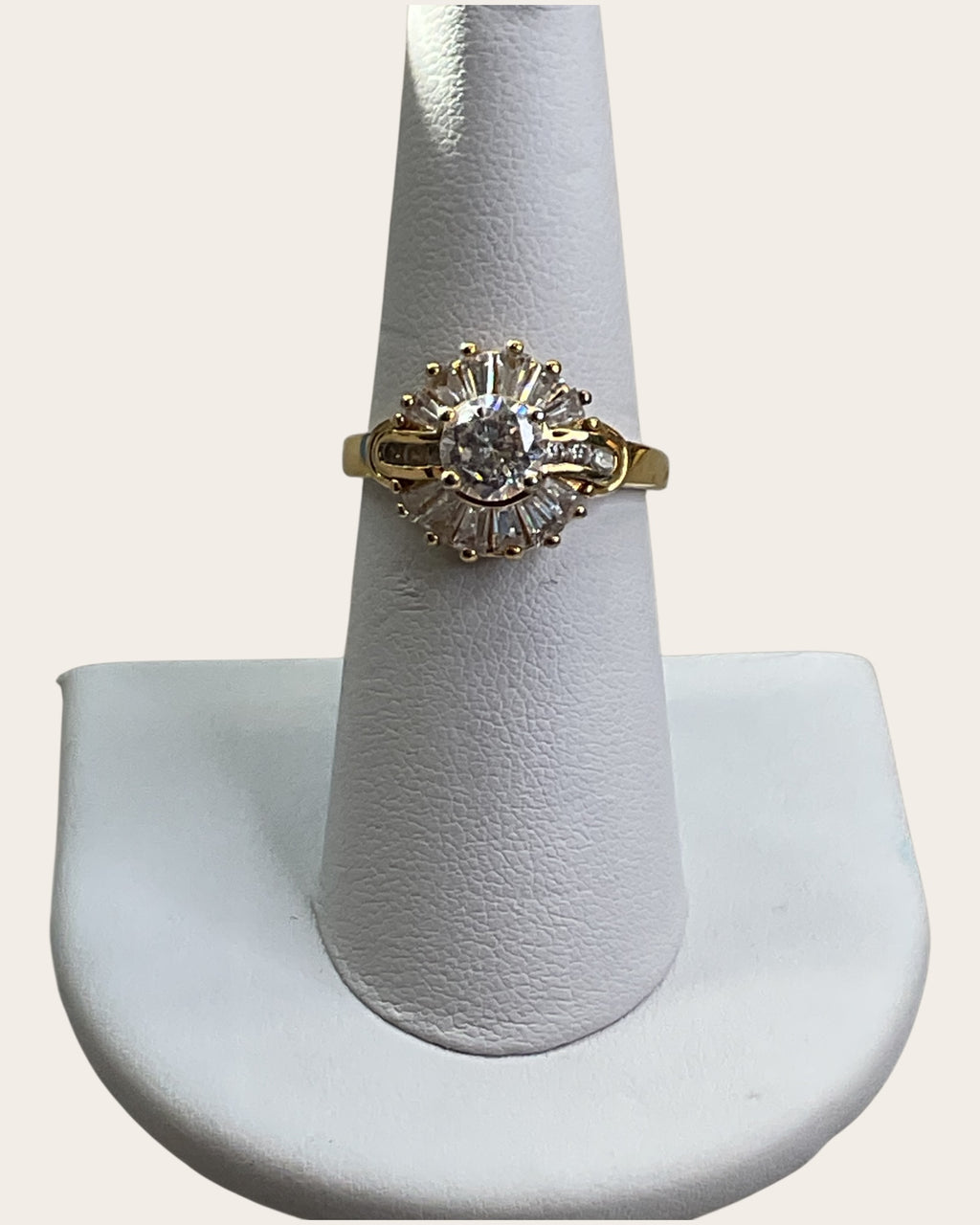Gold over Sterling Silver Cluster Ring - Estate Sale (Great Condition)