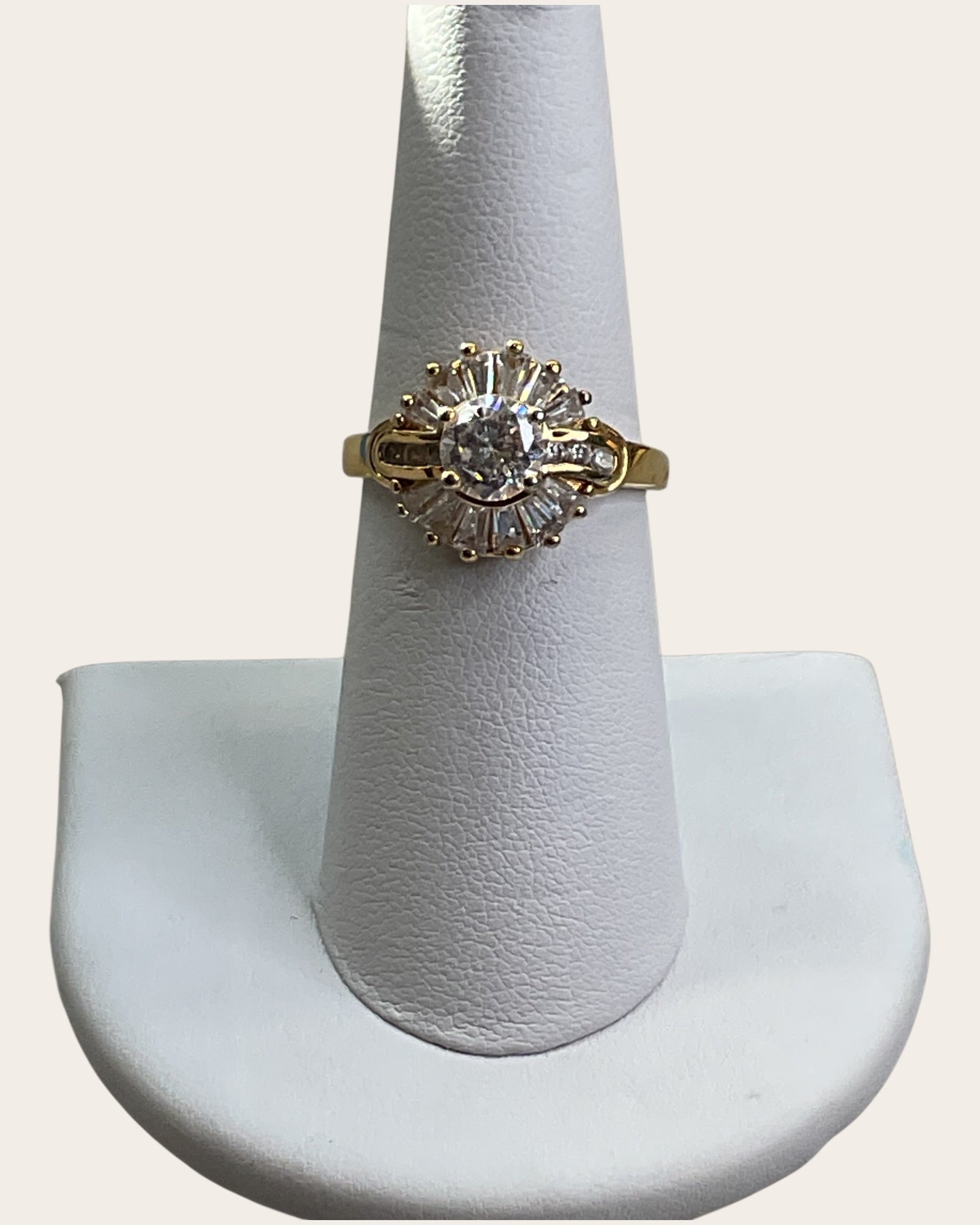 Gold over Sterling Silver Cluster Ring - Estate Sale (Great Condition)