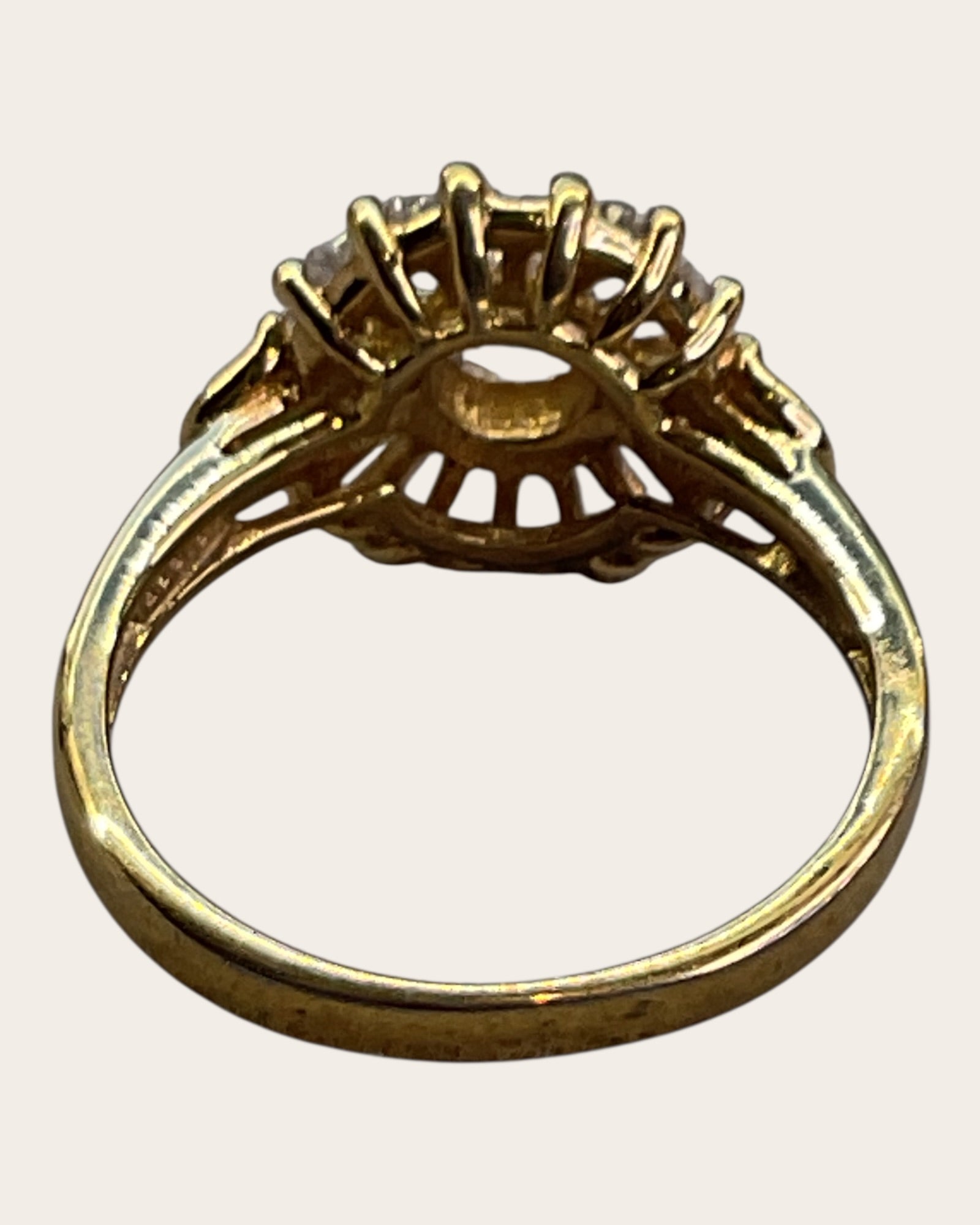 Gold over Sterling Silver Cluster Ring - Estate Sale (Great Condition)