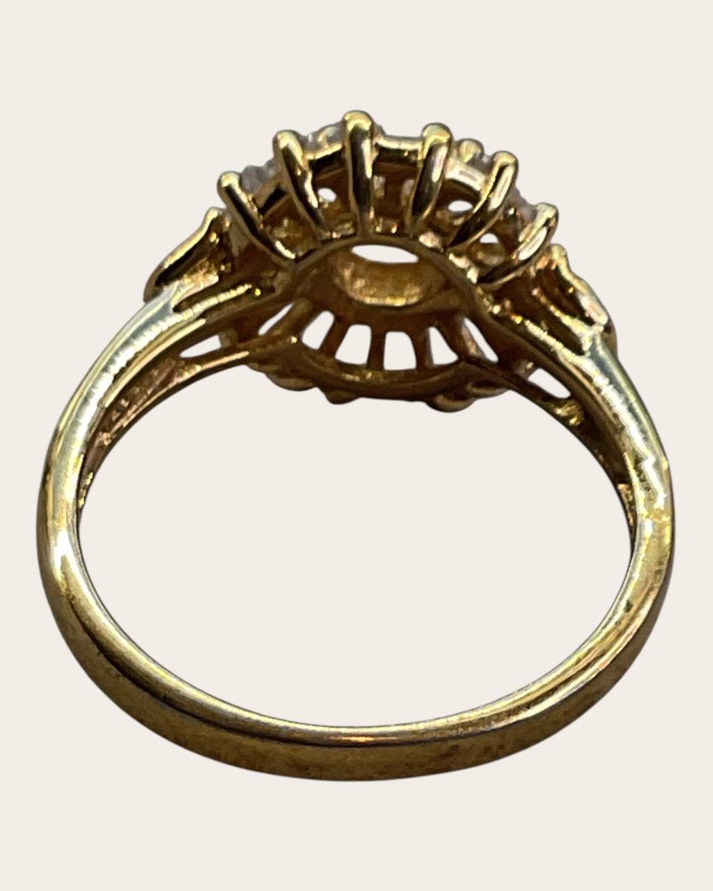 Gold over Sterling Silver Cluster Ring - Estate Sale (Great Condition)