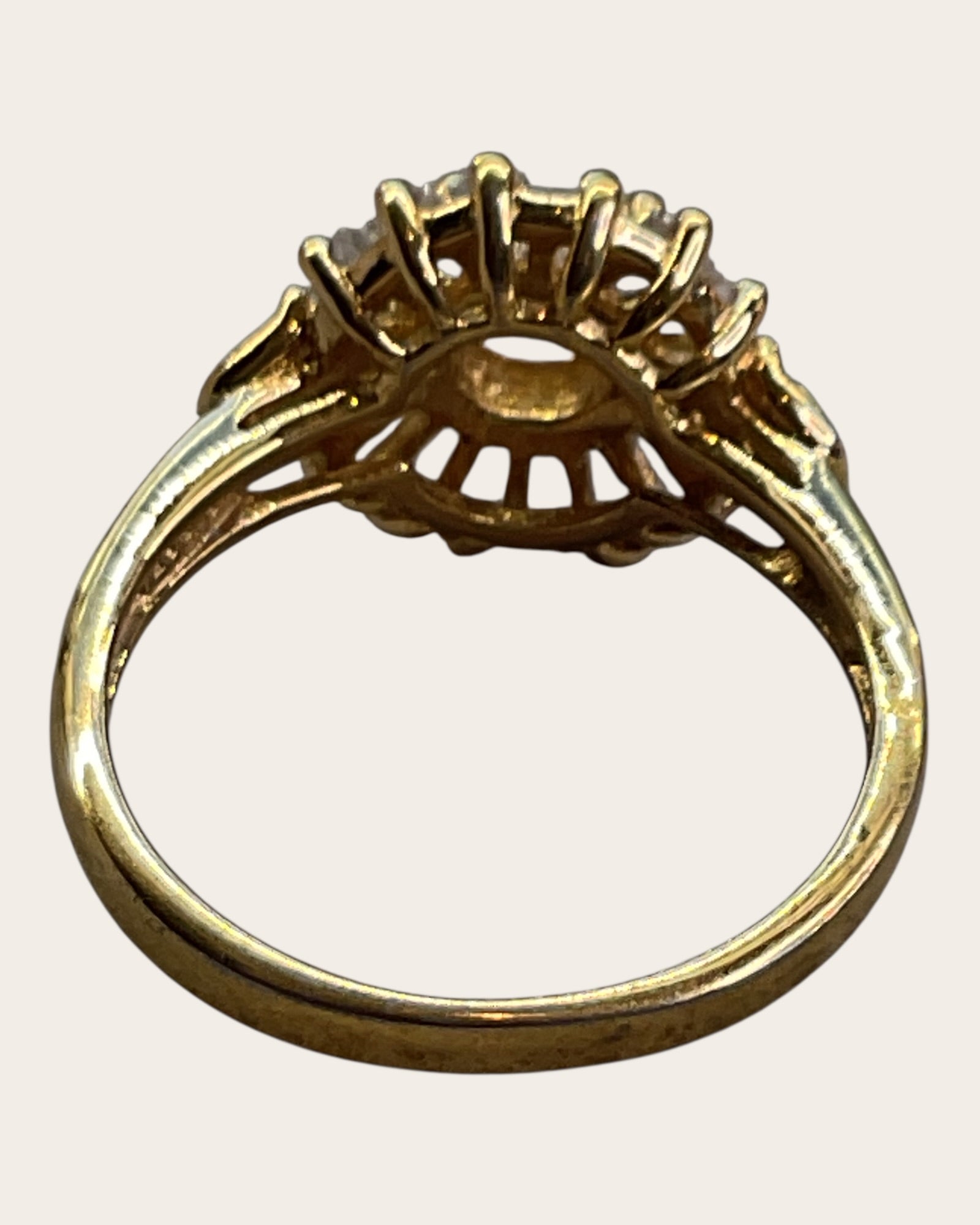 Gold over Sterling Silver Cluster Ring - Estate Sale (Great Condition)