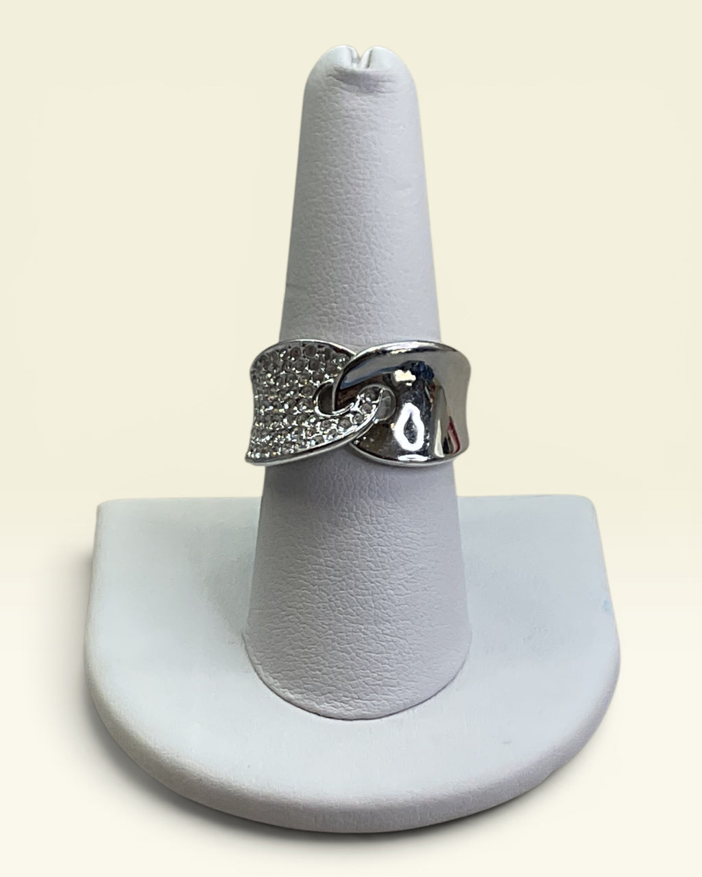 Swarovski Rhodium Knot Pave Ring - Estate Sale (Great Condition)