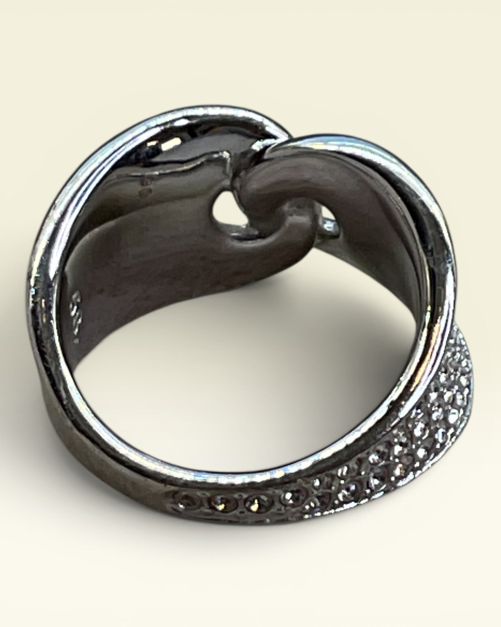 Swarovski Rhodium Knot Pave Ring - Estate Sale (Great Condition)