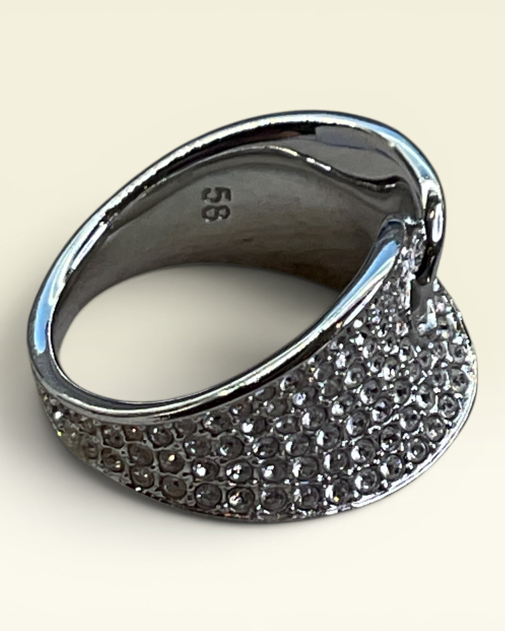 Swarovski Rhodium Knot Pave Ring - Estate Sale (Great Condition)