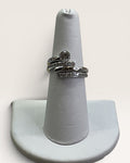 Rhodium Swarovski Hyperbola Ring - Estate Sale (Great Condition)