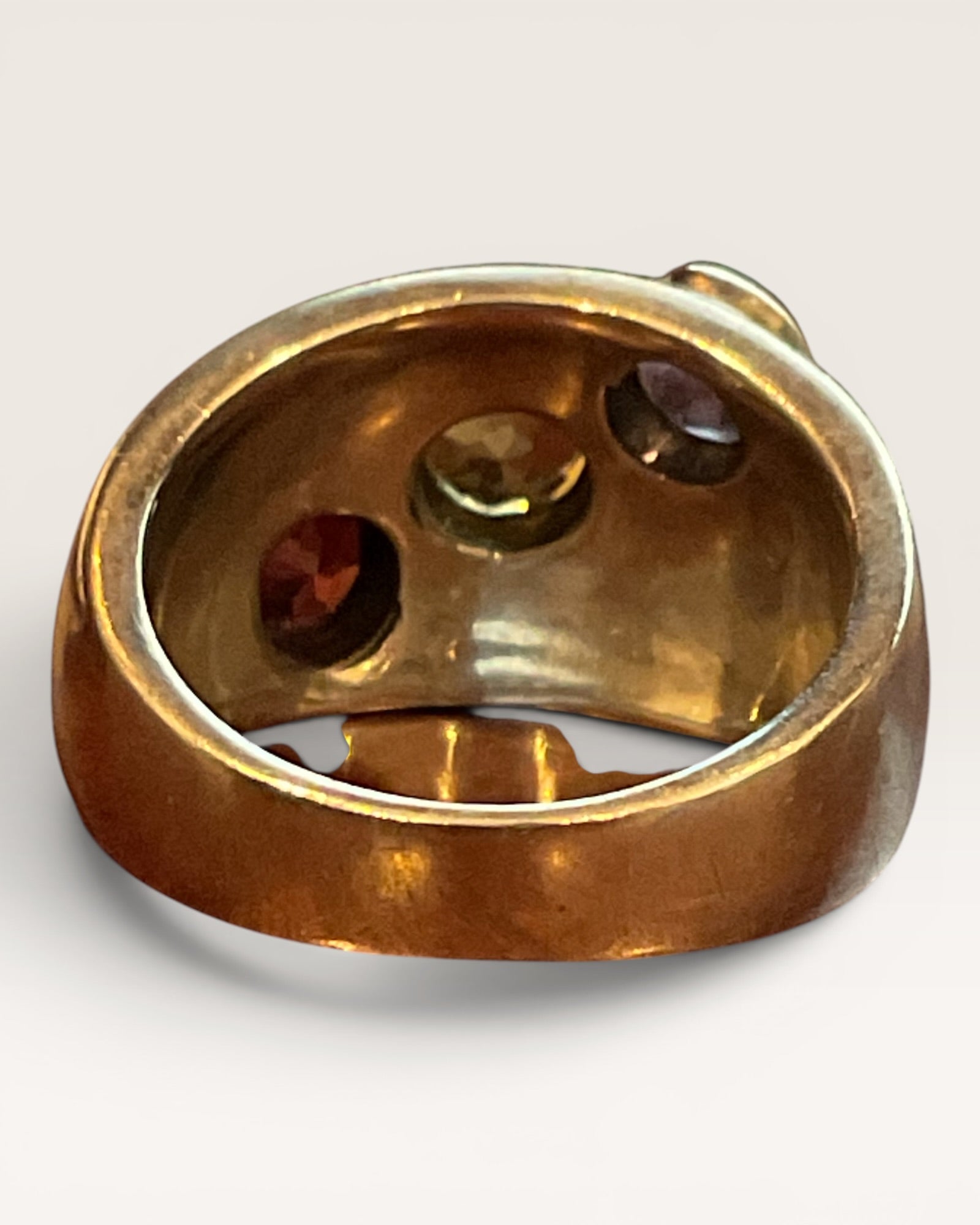 Judith Jack Sterling Silver Amethyst, Citrine & Garnet Gemstone Ring - Estate Sale (Great Condition)