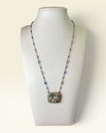 Michal Golan Design on Silver Tone Featuring a Multi-Color Mosaic Pendant - Estate Sale (Great Condition)