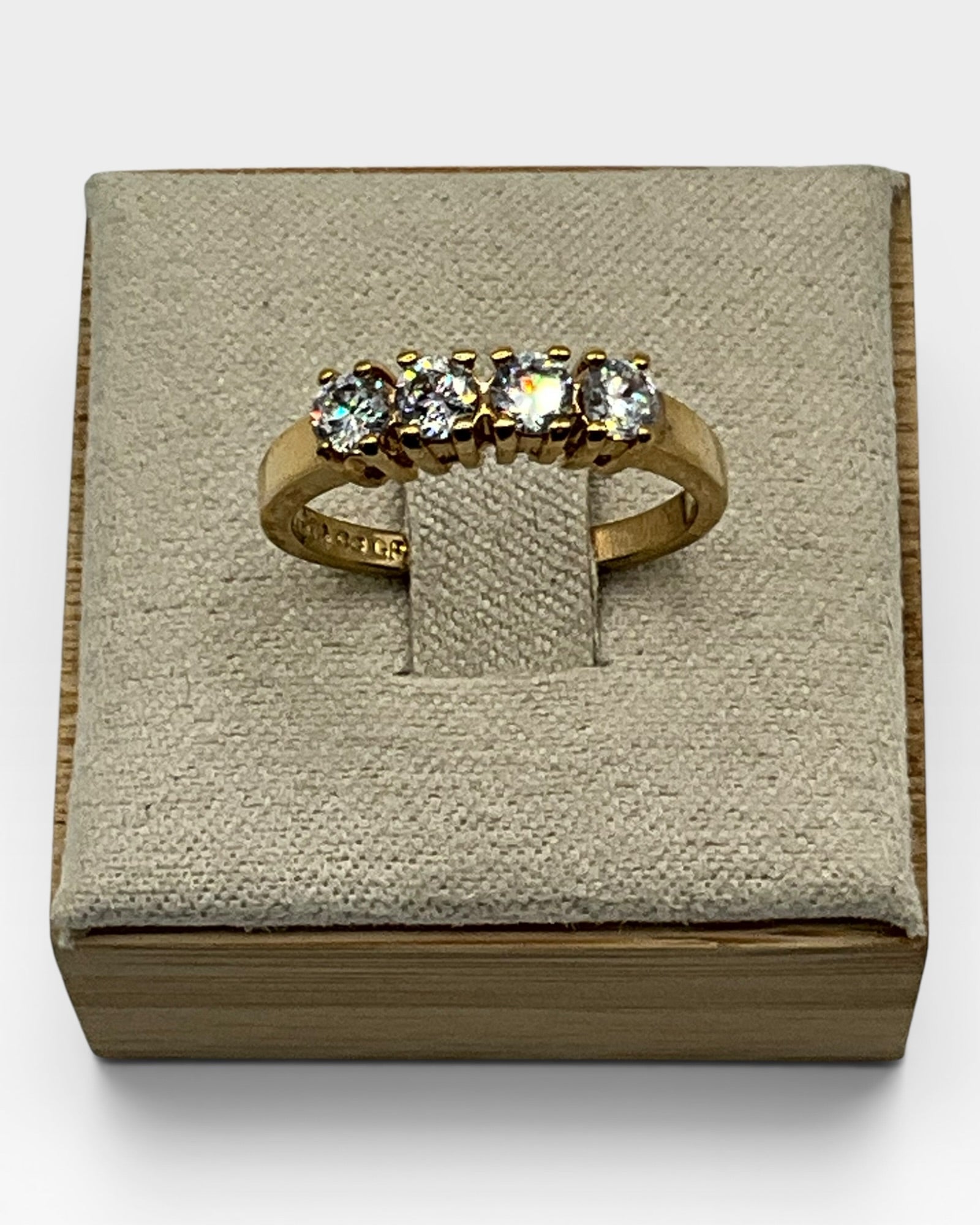 4 Stone Cubic Zirconia Ring - Estate Sale (Great Condition)