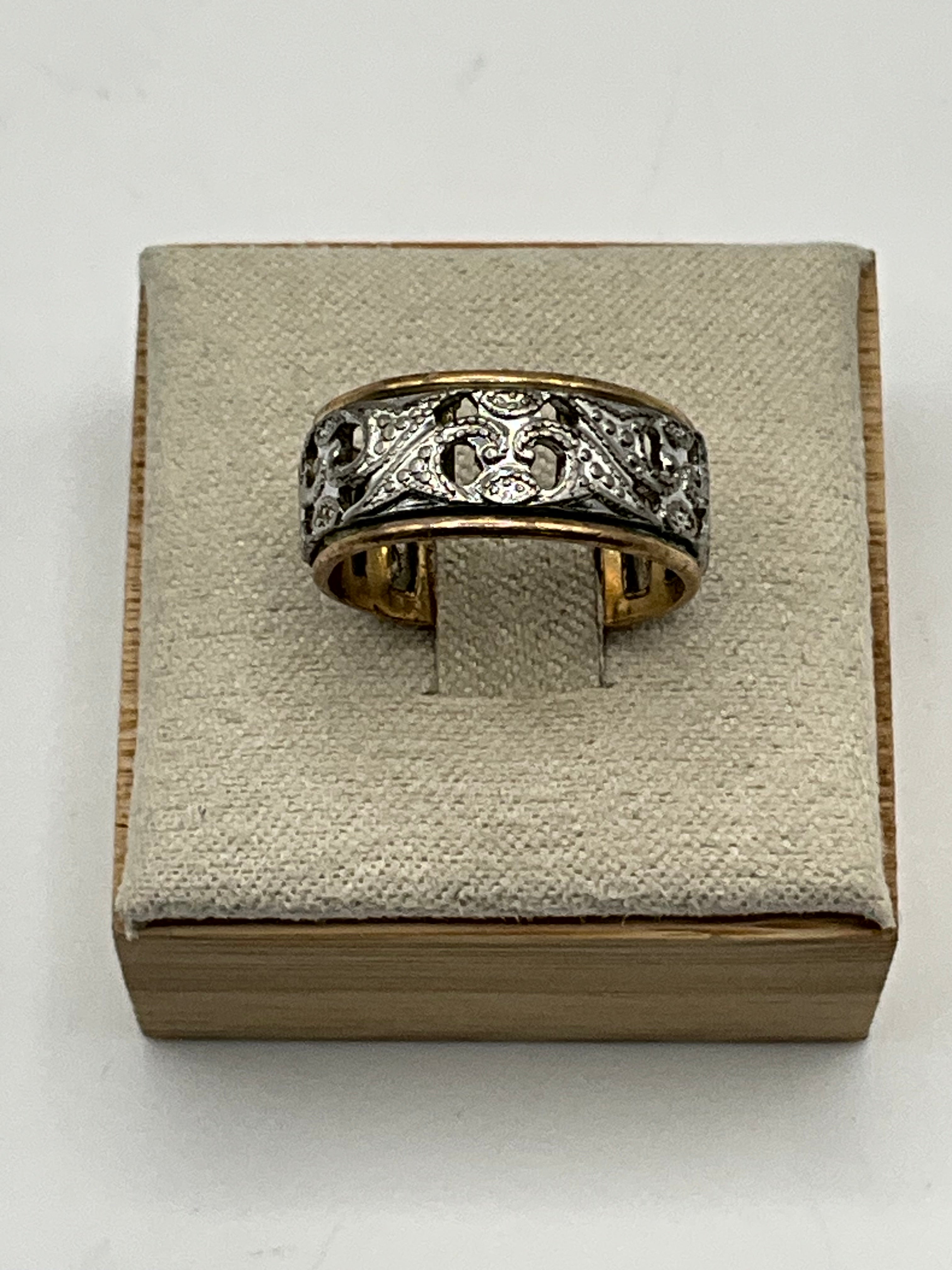 Vintage 10K Gold Filled & Sterling Vargas Filagree Ring - Estate Sale (Great Condition)