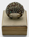 Vintage Aurora Borealis  Domed Bronze Ring - Estate Sale (Great Condition)