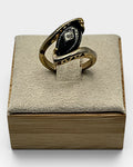Vintage Black Onyx with Center Crystal Ring - Estate Sale (Great Condition)