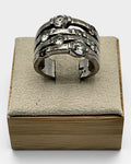 Vintage Estate Multi-band CZ Ring Modernist - Estate Sale (Great Condition)