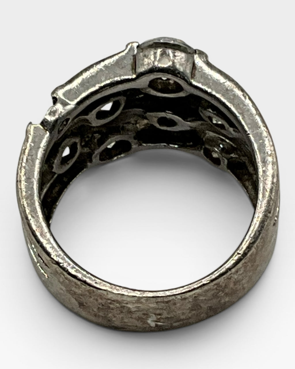 Vintage Estate Multi-band CZ Ring Modernist - Estate Sale (Great Condition)