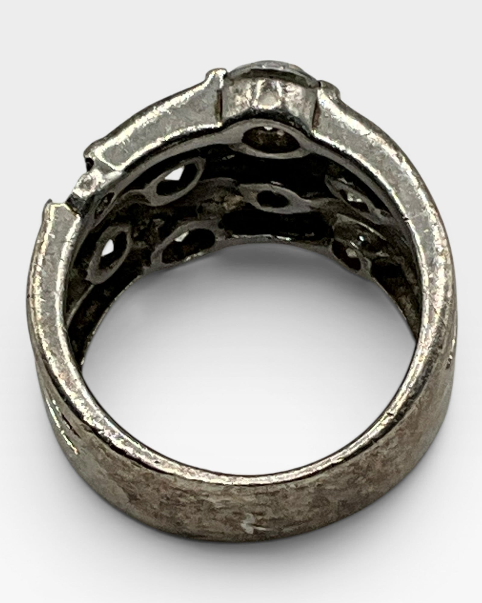 Vintage Estate Multi-band CZ Ring Modernist - Estate Sale (Great Condition)