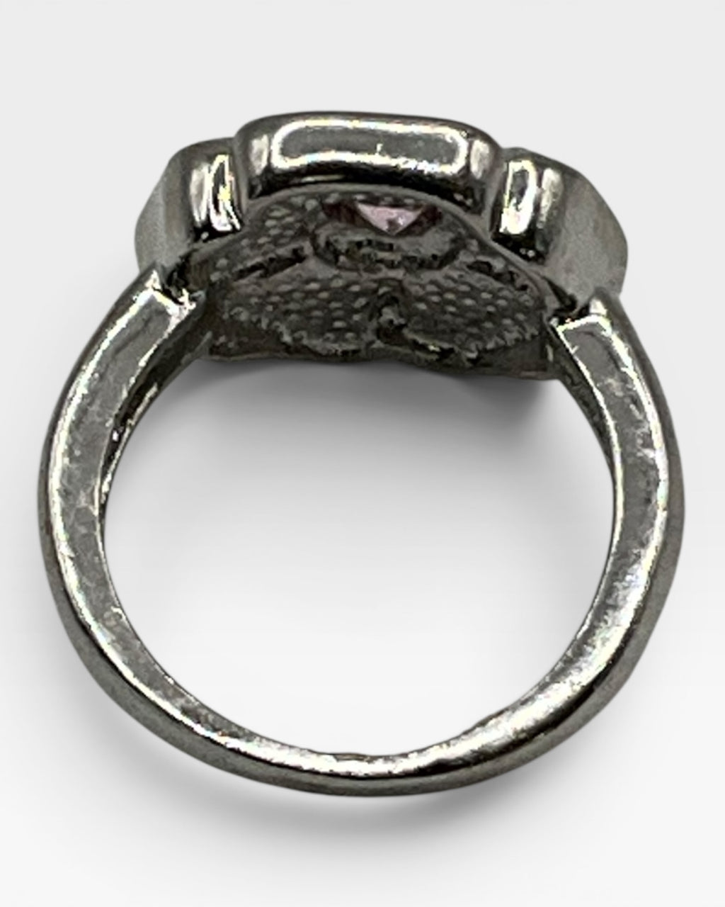 Opal Inlay Sterling Flower Ring - Estate Sale (Great Condition)