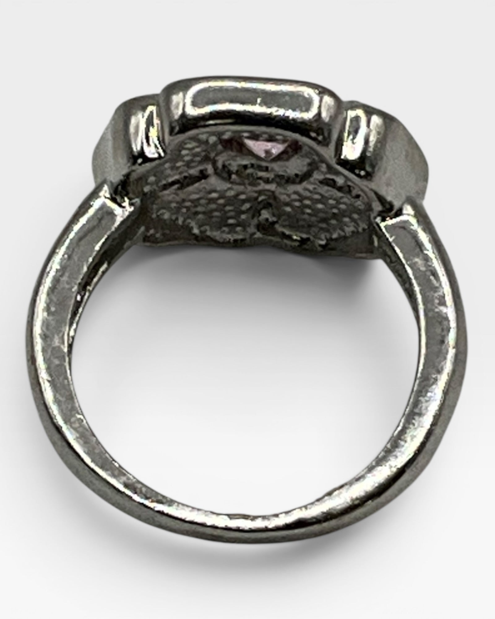 Opal Inlay Sterling Flower Ring - Estate Sale (Great Condition)