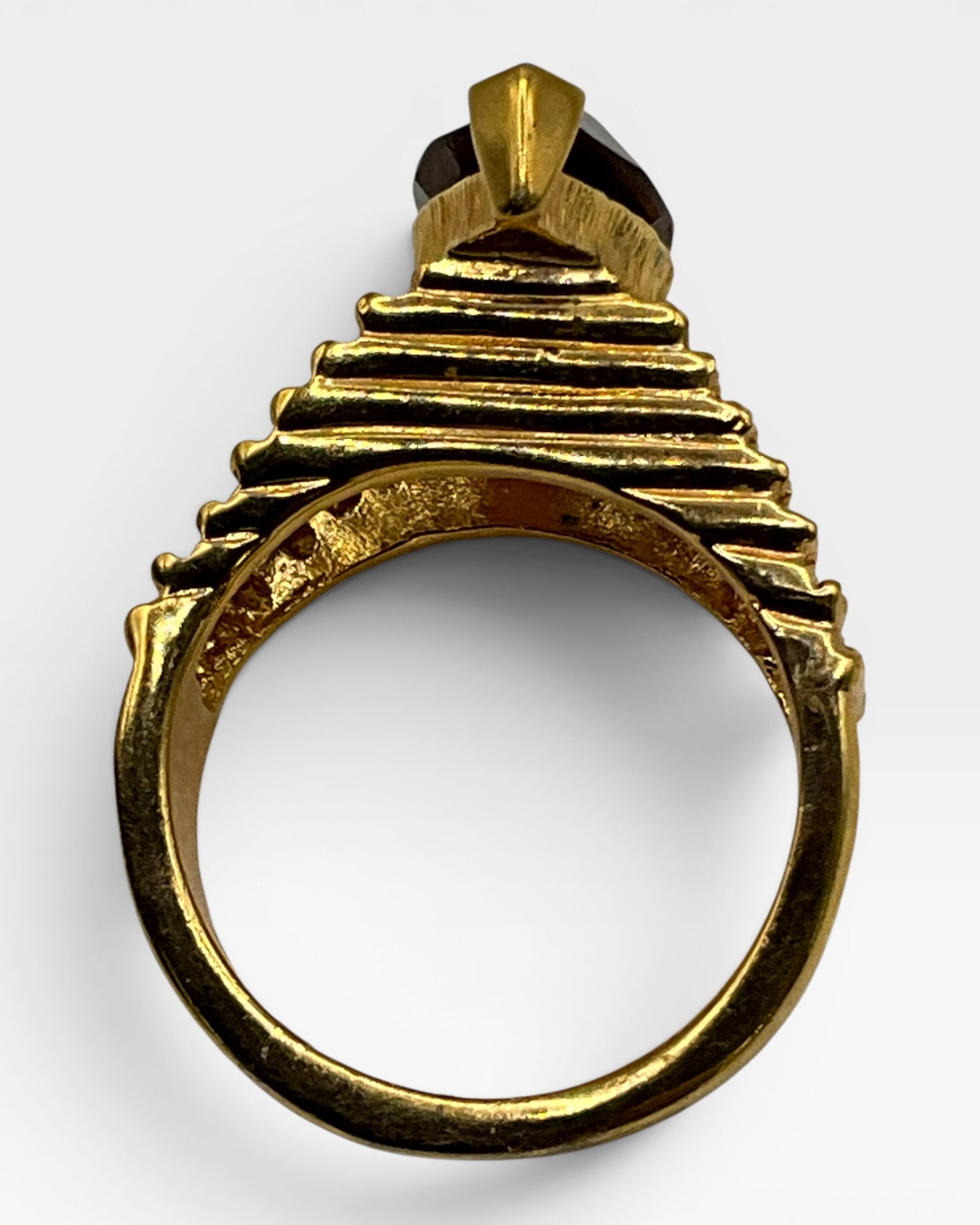 1980s Smoky Quartz Marquise Cut Solitaire Ring - Estate Sale (Great Condition)