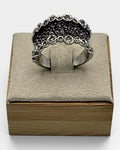 Silver Amethyst Abstract Bubbles Cocktail Band Ring - Estate Sale (Great Condition)