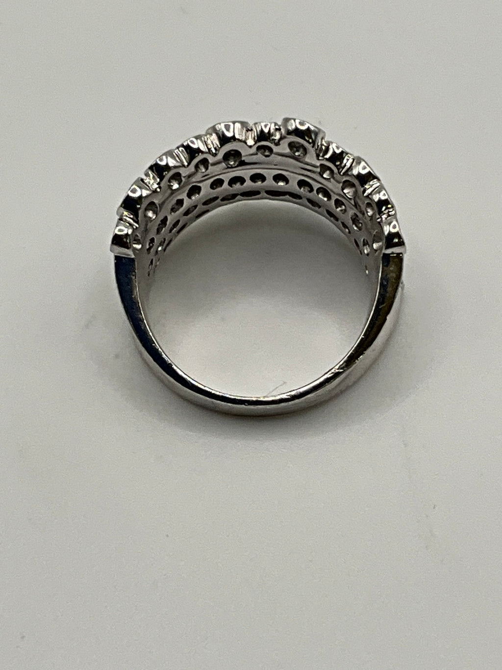 Silver Amethyst Abstract Bubbles Cocktail Band Ring - Estate Sale (Great Condition)