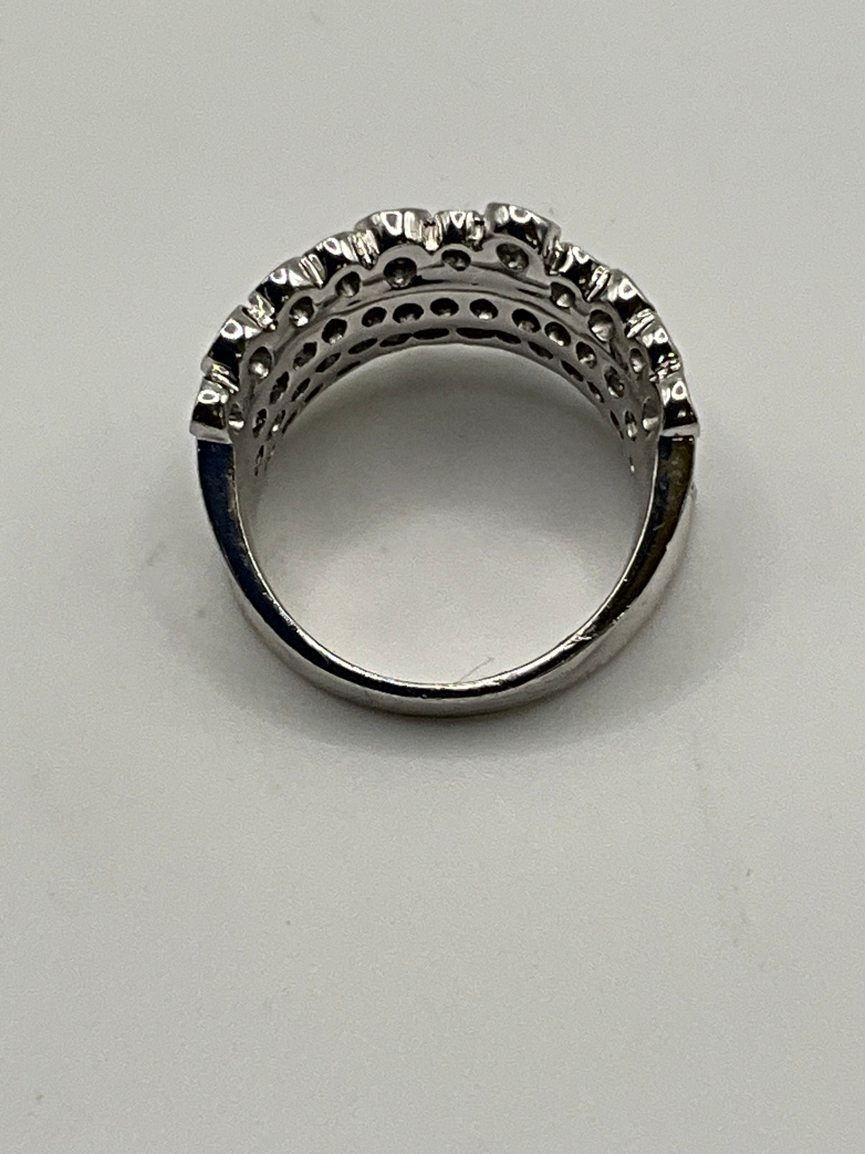 Silver Amethyst Abstract Bubbles Cocktail Band Ring - Estate Sale (Great Condition)