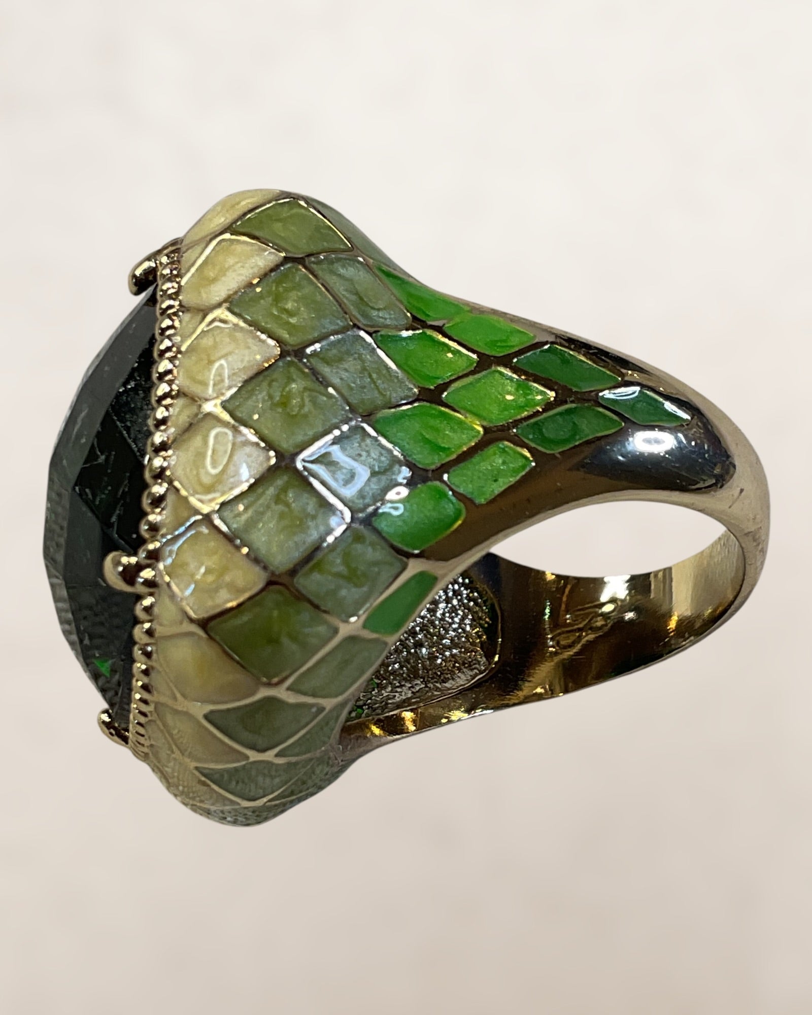 Vintage Joan Boyce Enamel Cocktail Ring - Estate Sale (Great Condition)