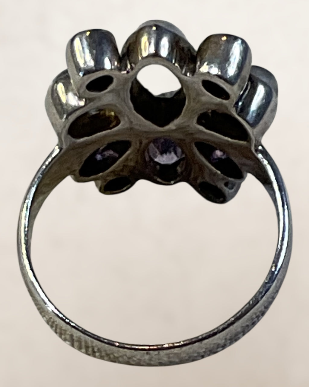 Arya Sterling Silver Gemstone Ring with Moonstone, Blue Topaz, & Amethyst Ring