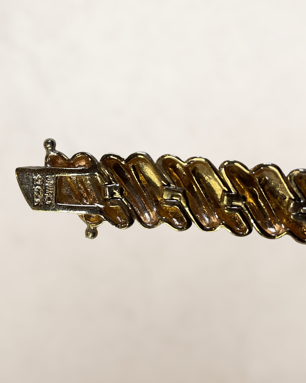 Ross Simmons Diamond Link Bracelet in 18k over Sterling Silver - Estate Sale (Great Condition)