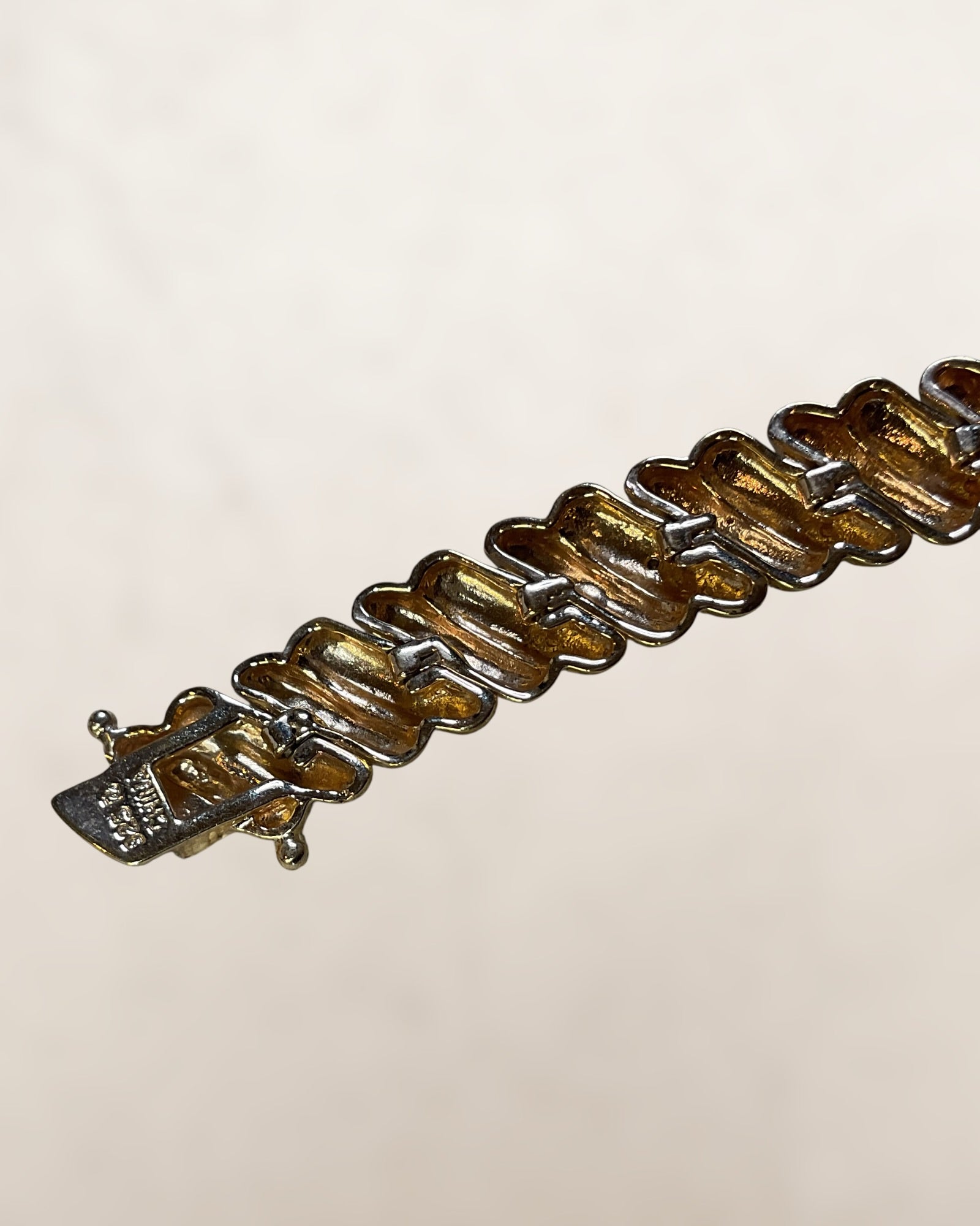 Ross Simmons Diamond Link Bracelet in 18k over Sterling Silver - Estate Sale (Great Condition)