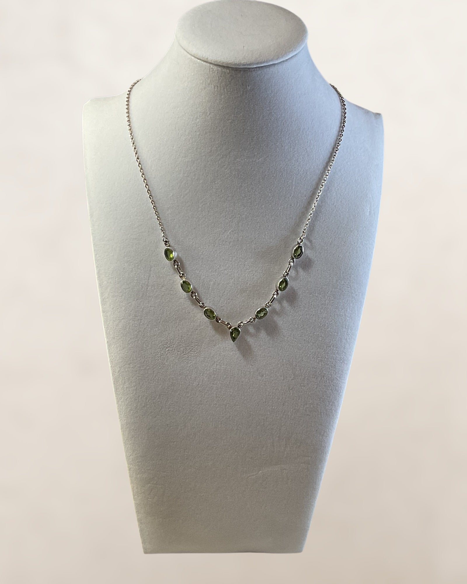 Sterling Silver Peridot Necklace - Estate Sale (Great Condition)