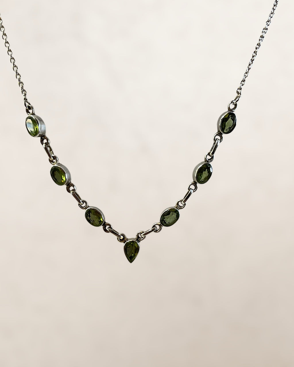 Sterling Silver Peridot Necklace - Estate Sale (Great Condition)
