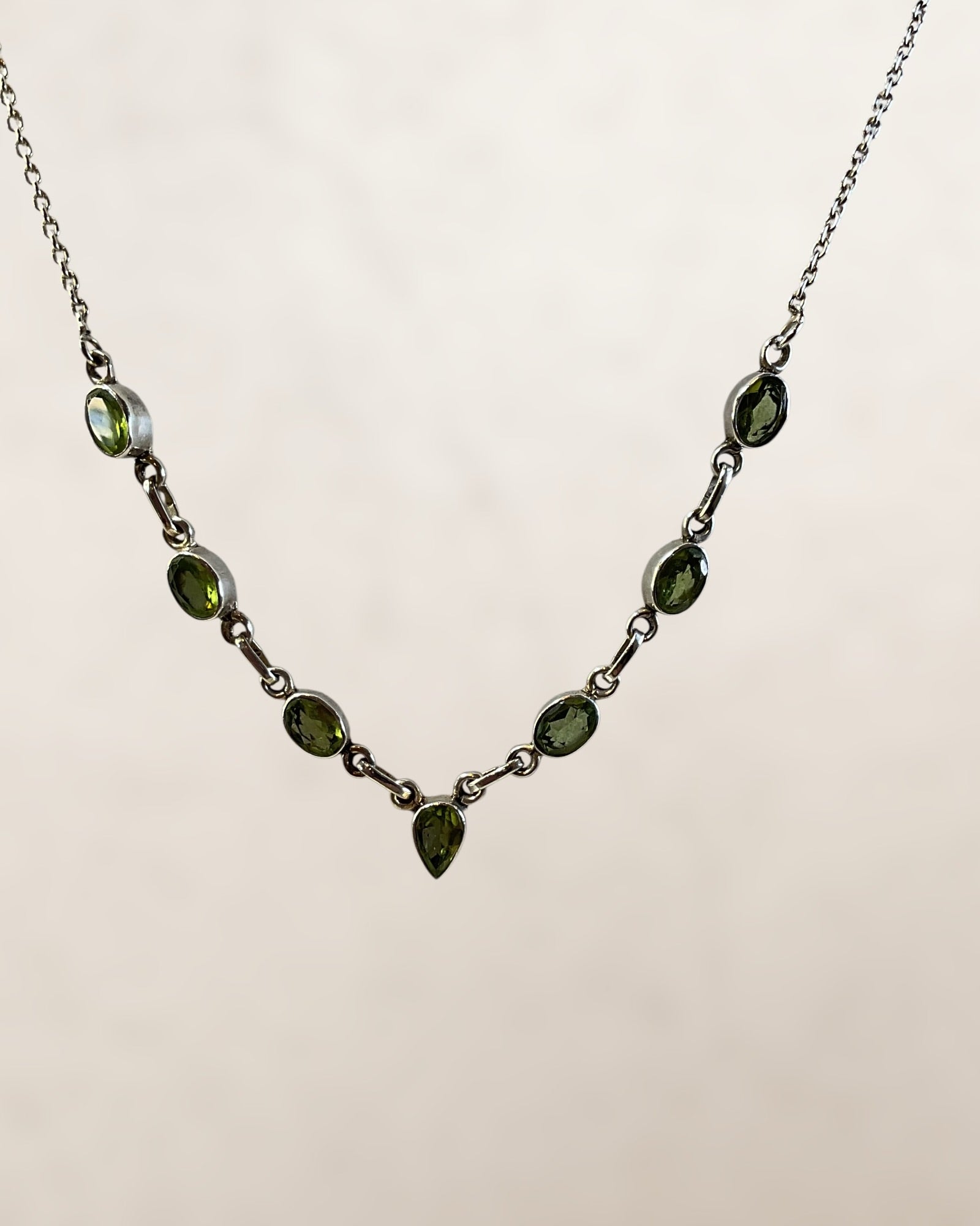 Sterling Silver Peridot Necklace - Estate Sale (Great Condition)
