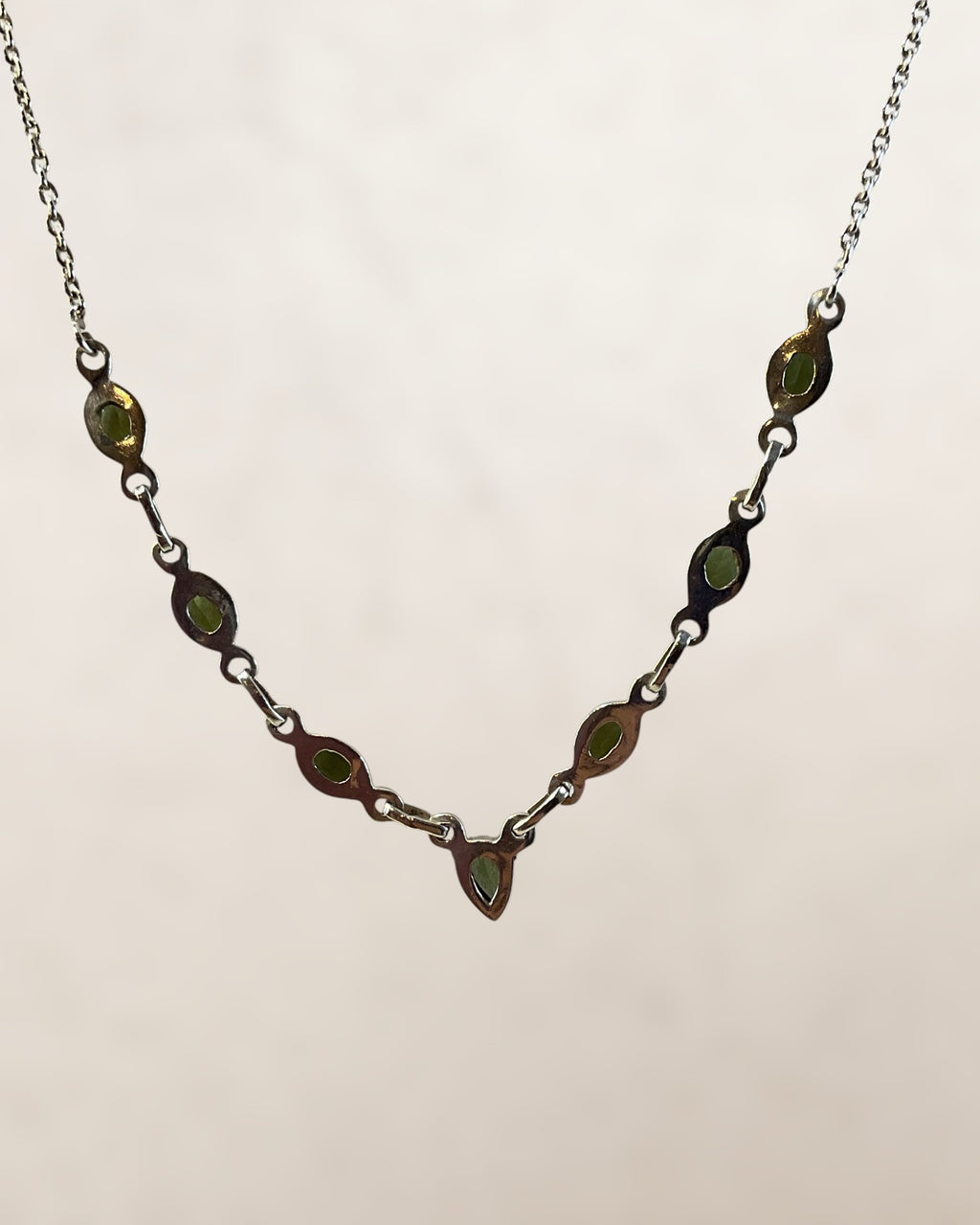 Sterling Silver Peridot Necklace - Estate Sale (Great Condition)
