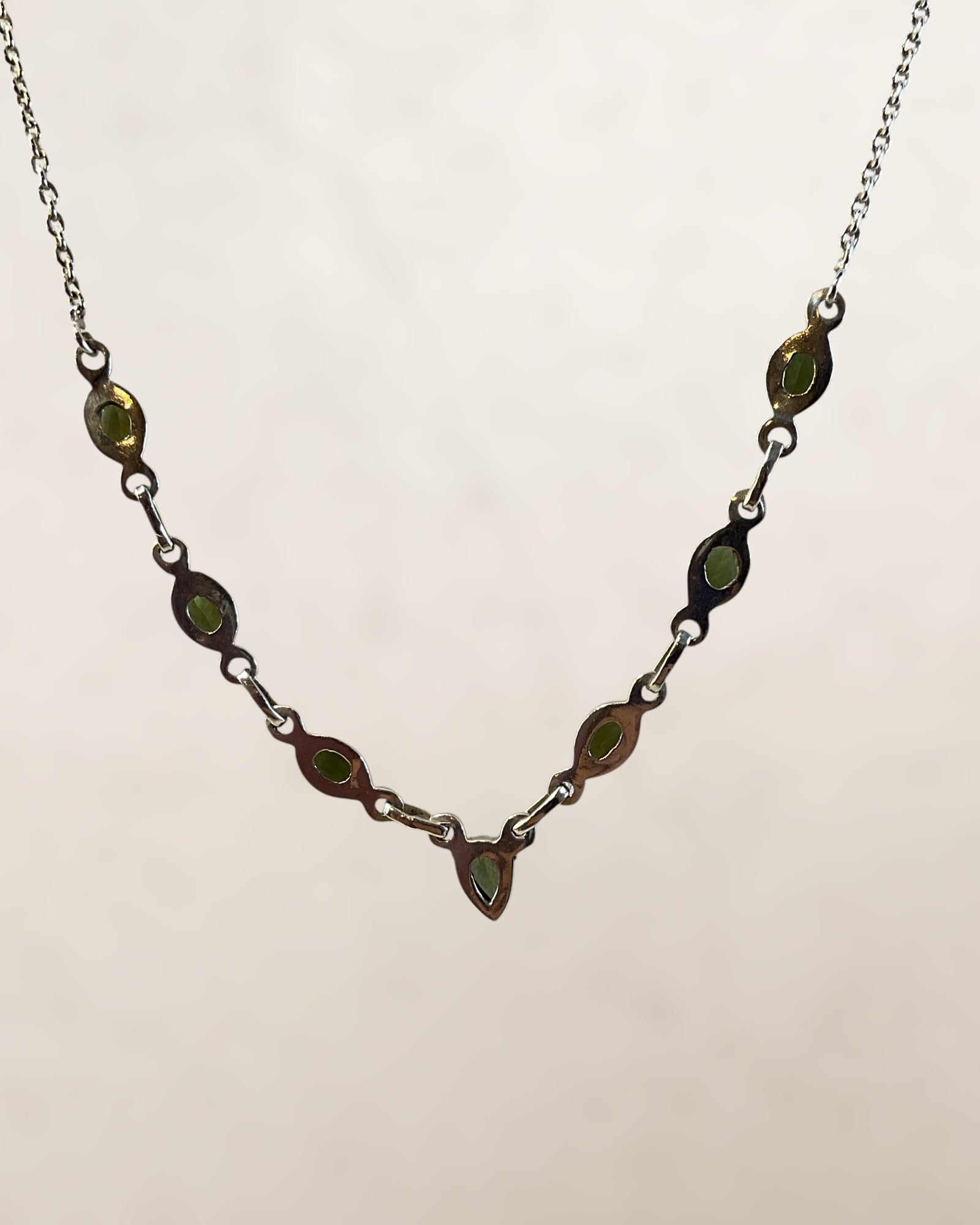 Sterling Silver Peridot Necklace - Estate Sale (Great Condition)