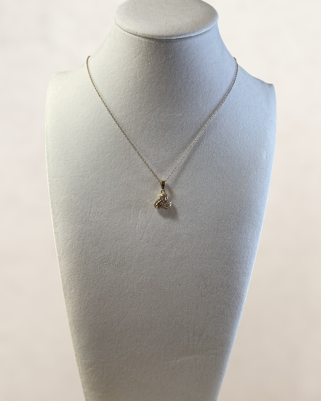 Gold over Sterling Diamond Pendant with an 18” Sterling Silver Chain - Estate Sale (Great Condition)