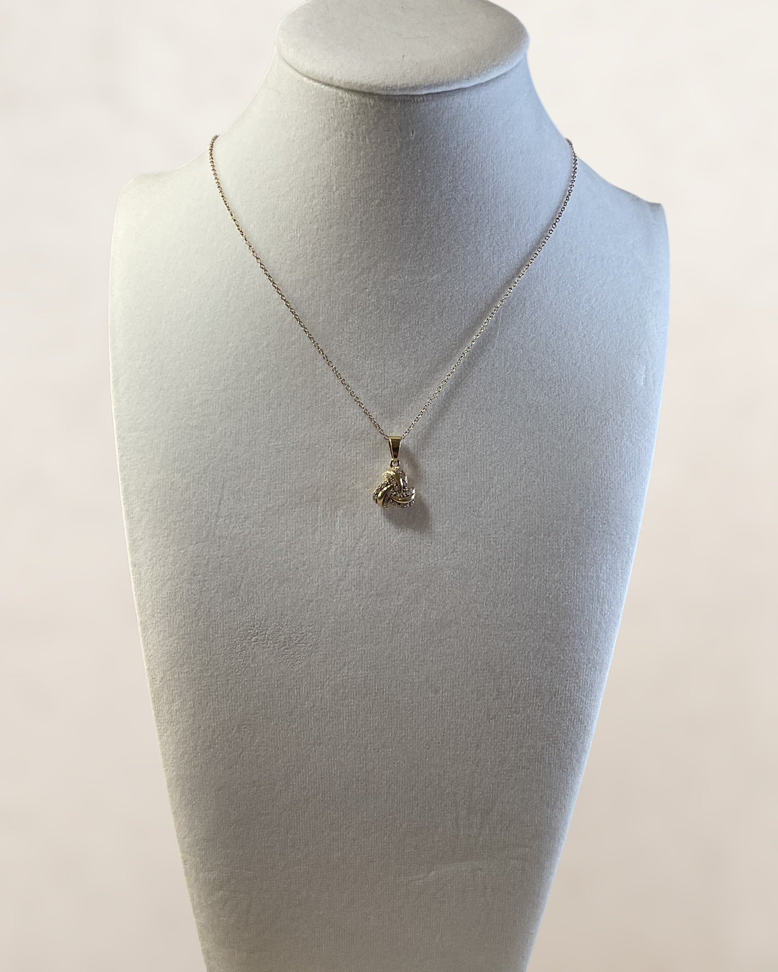 Gold over Sterling Diamond Pendant with an 18” Sterling Silver Chain - Estate Sale (Great Condition)