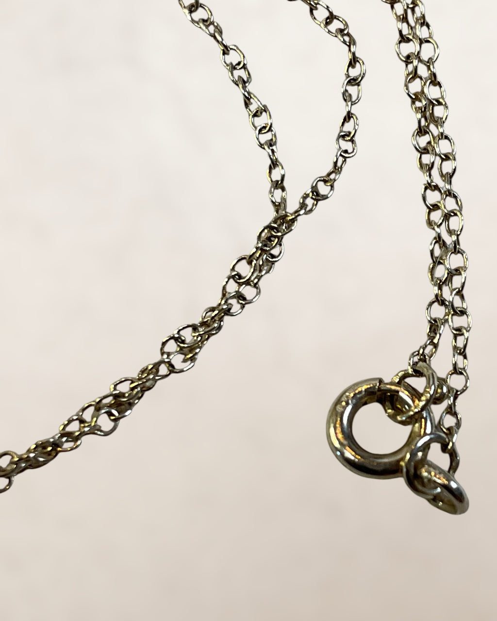 Gold over Sterling Diamond Pendant with an 18” Sterling Silver Chain - Estate Sale (Great Condition)