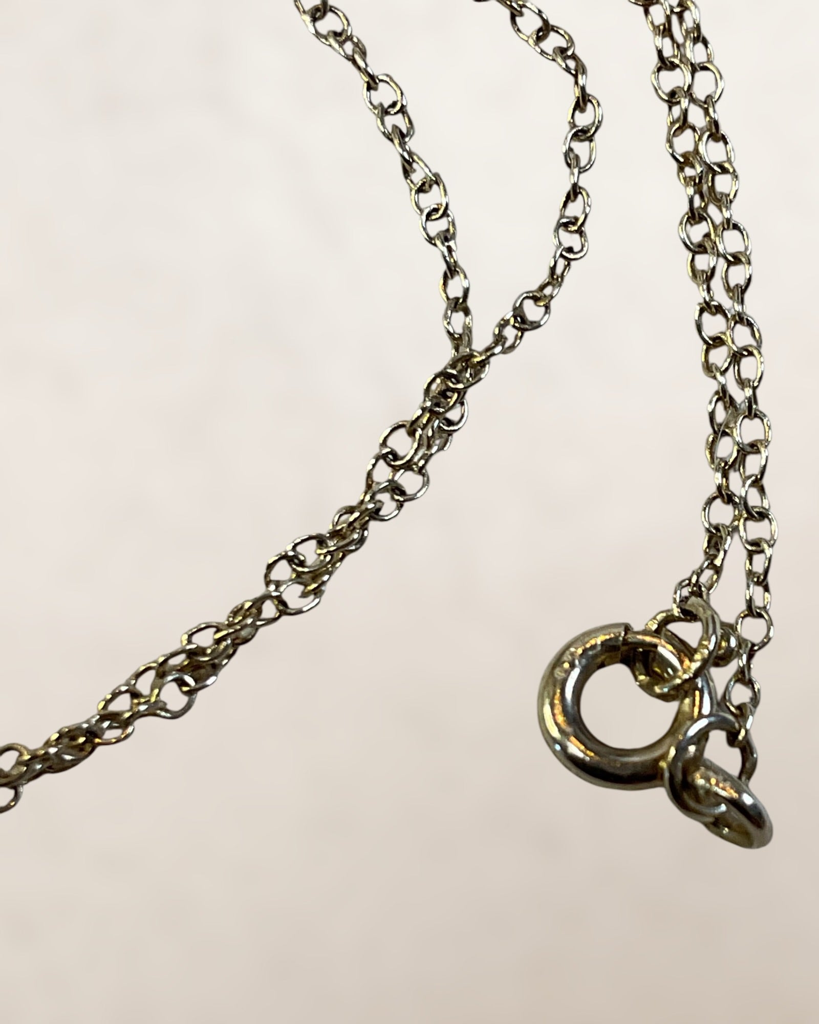 Gold over Sterling Diamond Pendant with an 18” Sterling Silver Chain - Estate Sale (Great Condition)