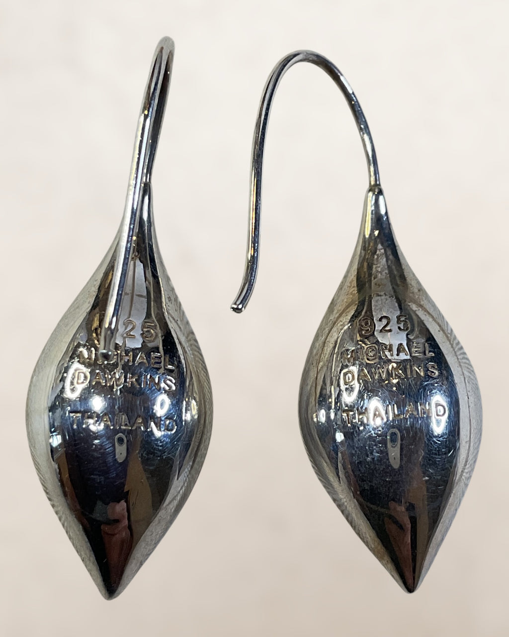 Michael Dawkins Sterling Silver Dangle Earrings - Estate Sale (Great Condition)