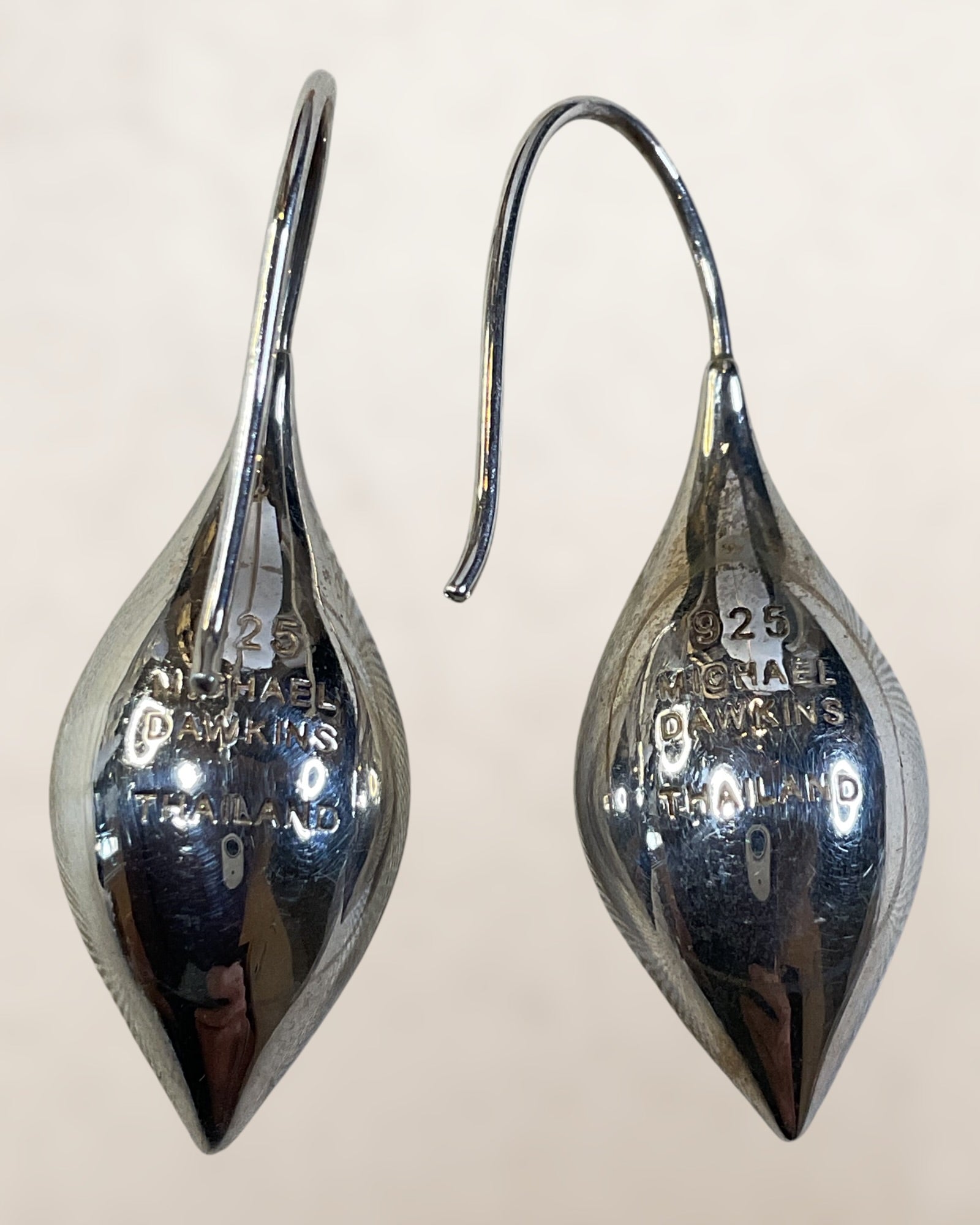 Michael Dawkins Sterling Silver Dangle Earrings - Estate Sale (Great Condition)