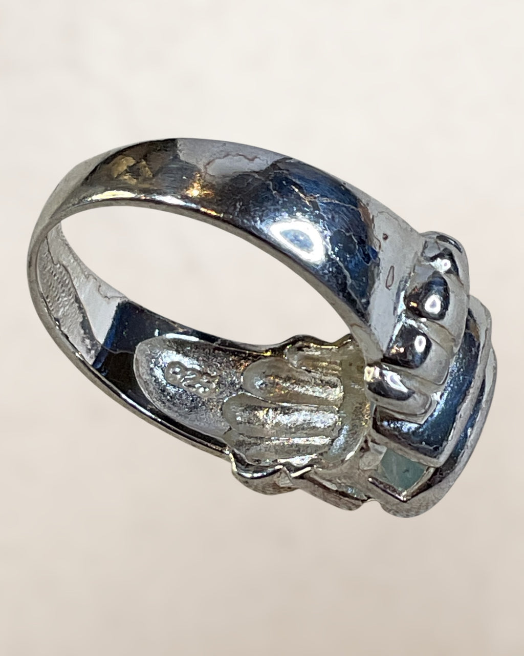 Sterling Silver Ice Blue Topaz Gemstone Ring - Estate Sale (Great Condition)