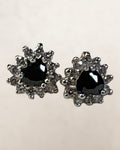 Sterling Silver Lab Sapphire with Halo Stud Earrings