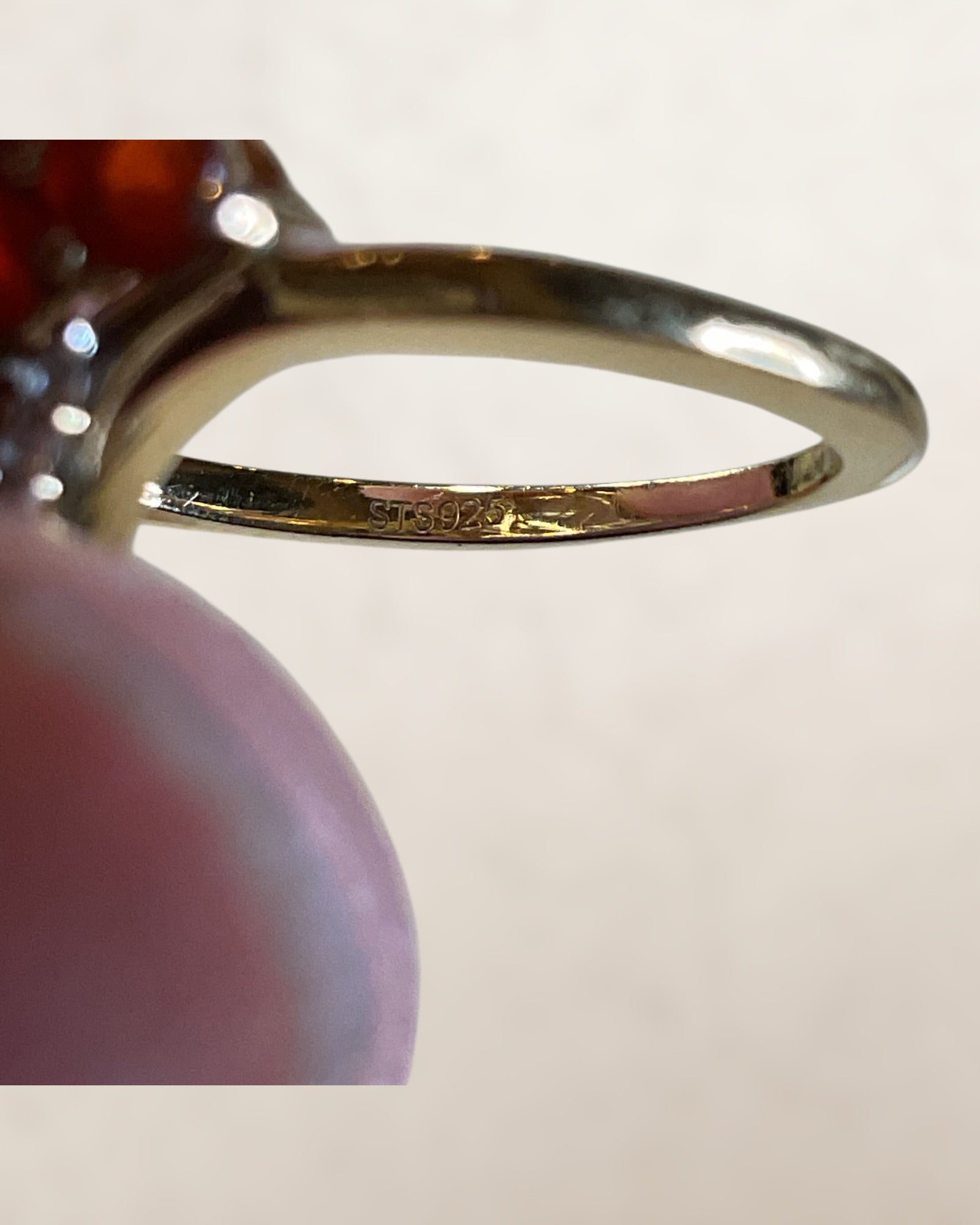 Sterling Silver Ruby Silver Ethiopian & Fire Opal Gemstone Ring - Estate Sale (Great Condition)