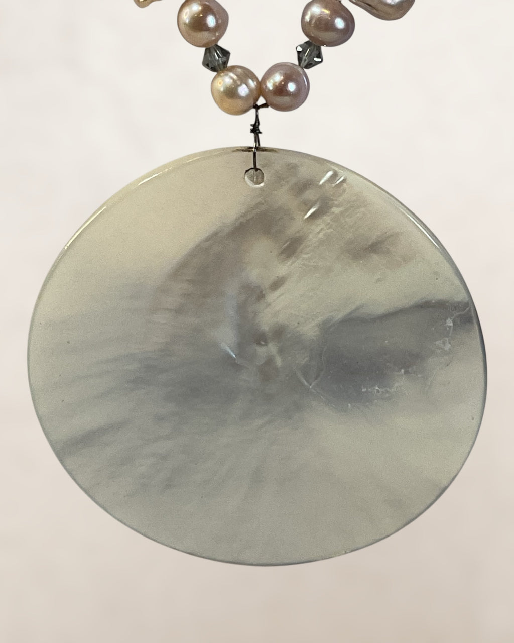Mother of Pearl & Natural Pearl 20” +2” Extender Necklace - Estate Sale (Great Condition)