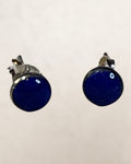 Sterling Silver Lapis Lazuli Stud Earrings - Estate Sale (Great Condition)