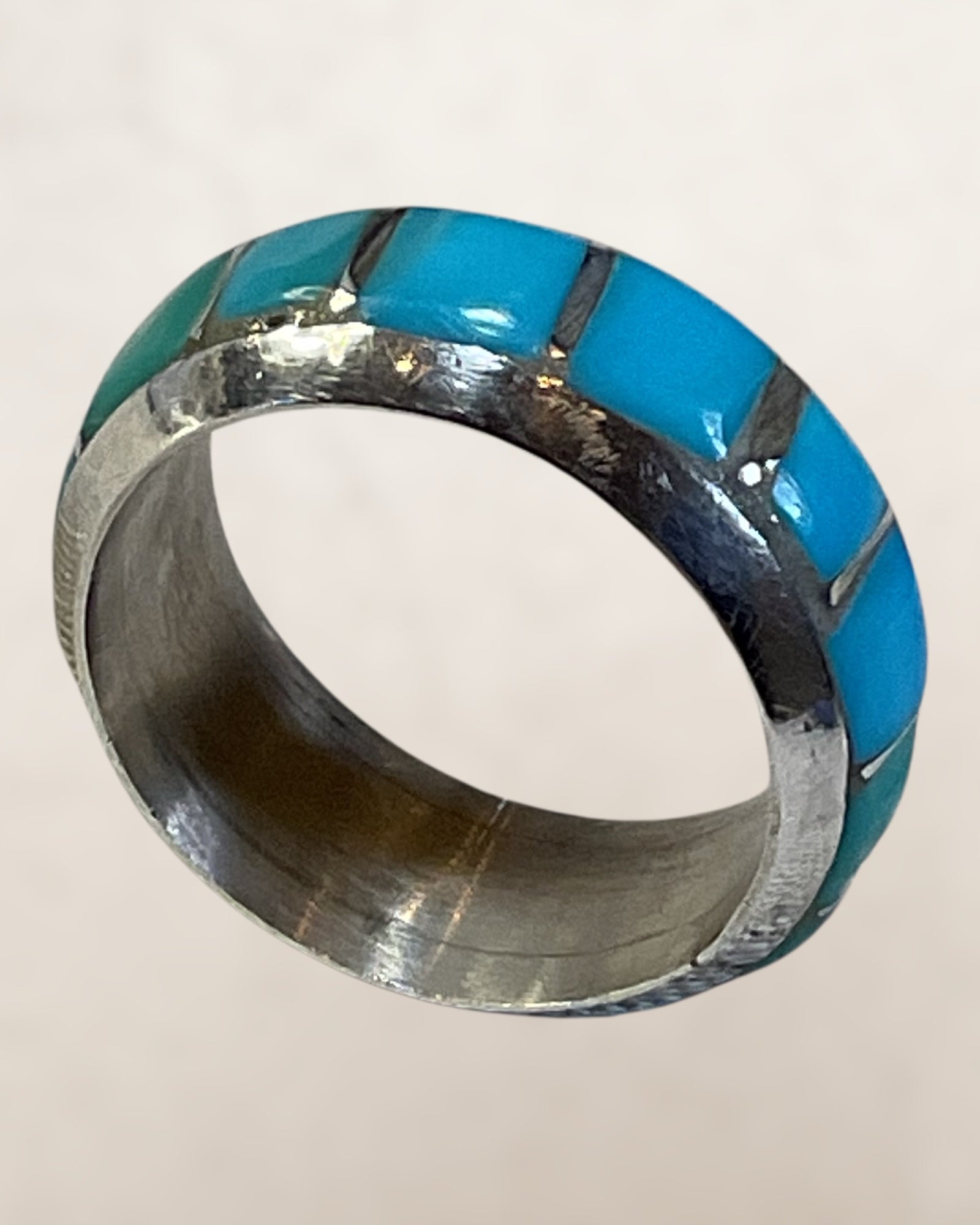Sterling Silver Vintage Native Turquoise Ring - Estate Sale (Great Condition)