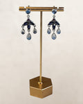 Nicky Butler Sterling Silver with Iolite, Raspberry Garnet & Moonstone Gemstone Earrings - Estate Sale (Great Condition)