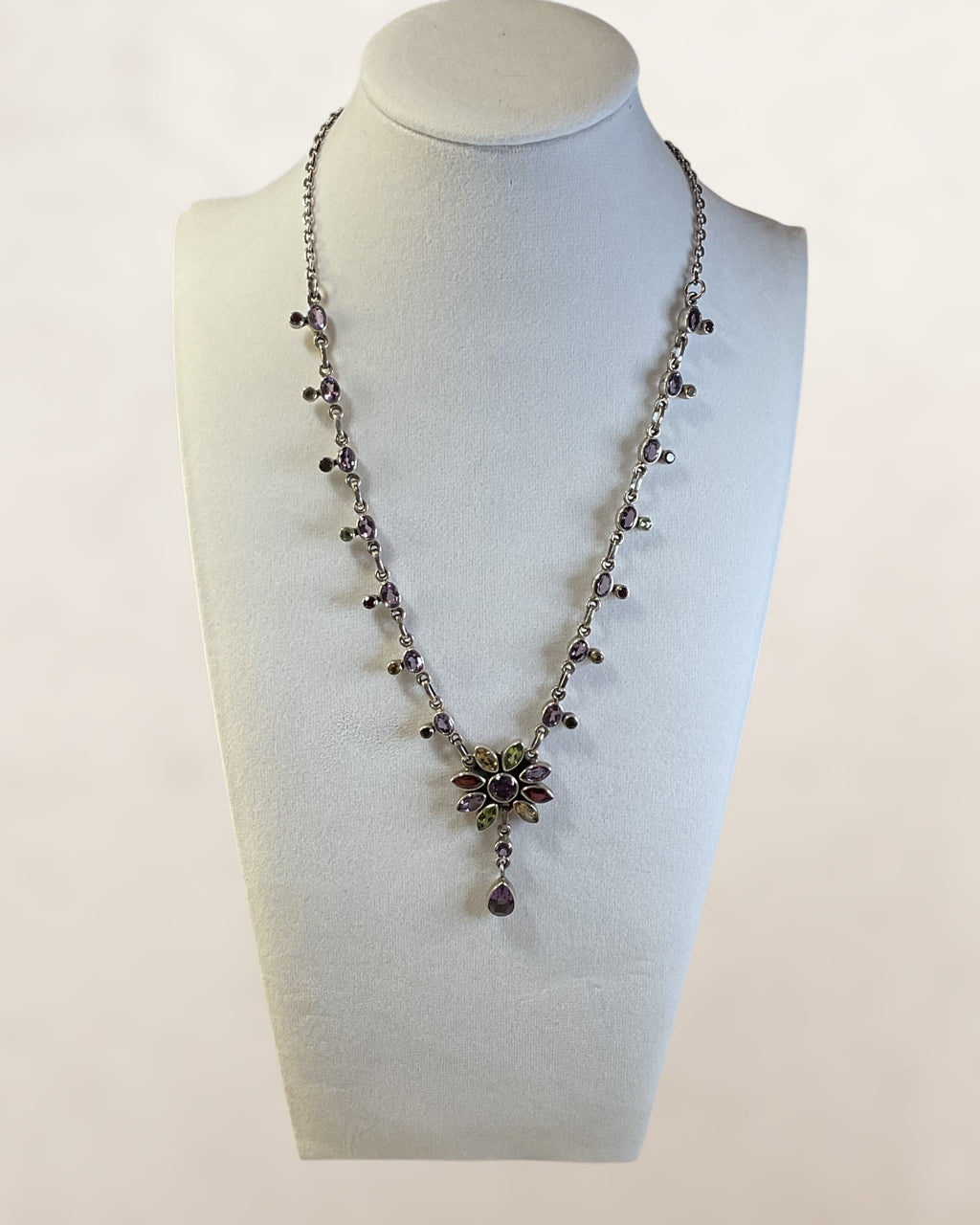 Sterling Silver Nicky Butler Gemstone Necklace - Estate Sale (Great Condition)