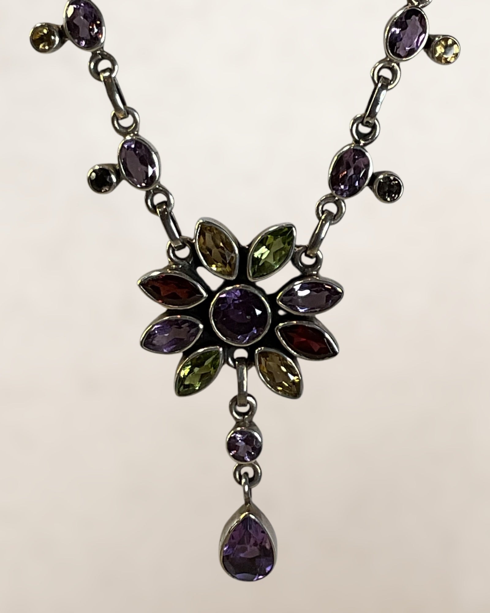 Sterling Silver Nicky Butler Gemstone Necklace - Estate Sale (Great Condition)